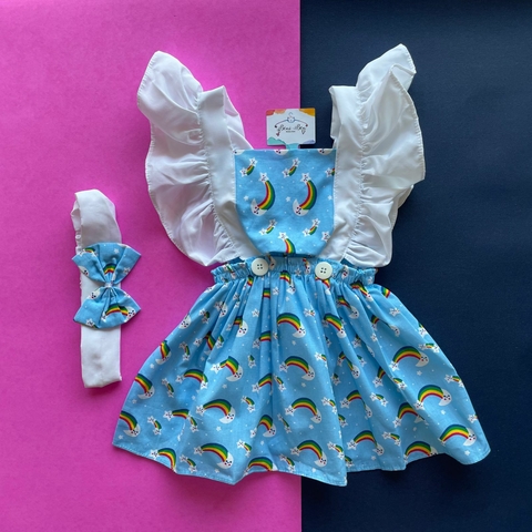 ROMPER JARDINEIRA ARCO-ÍRIS