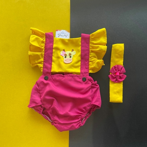 ROMPER JARDINEIRA GIRAFlNHA