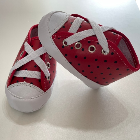 TÊNIS BABY CANO ALTO - POÁ VERMELHO
