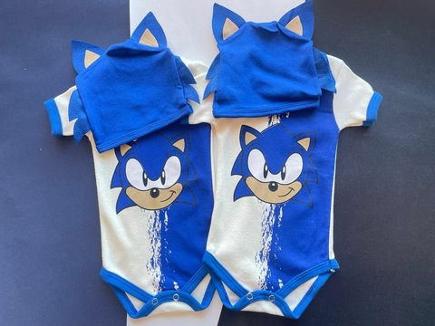 KIT BODY TEMÁTICO + TOUCA - S0NIC