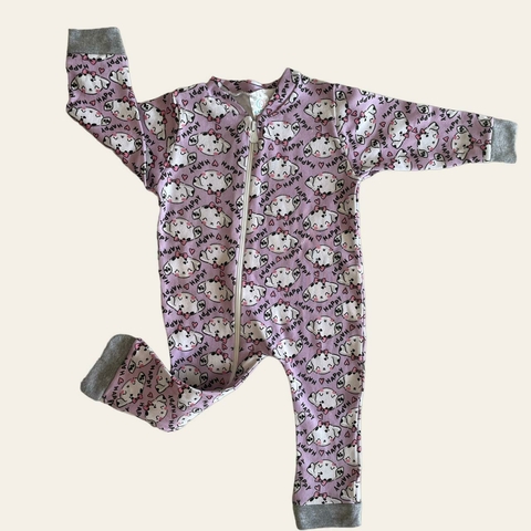 MACACÃO MANGA LONGA COM ZÍPER - HAPPY LILÁS - KAPPES