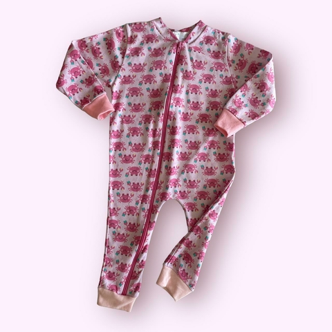 MACACÃO MANGA LONGA COM ZÍPER - SIRI ROSA - KAPPES