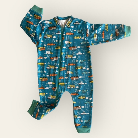 MACACÃO MANGA LONGA COM ZÍPER - CARROS - KAPPES