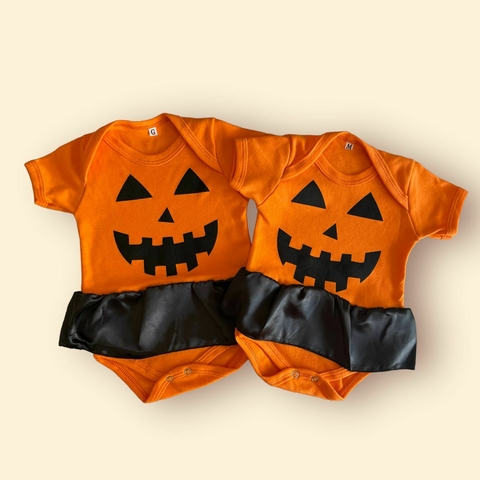 BODY TEMÁTICO HALLOWEEN - ABÓBORA COM SAIA