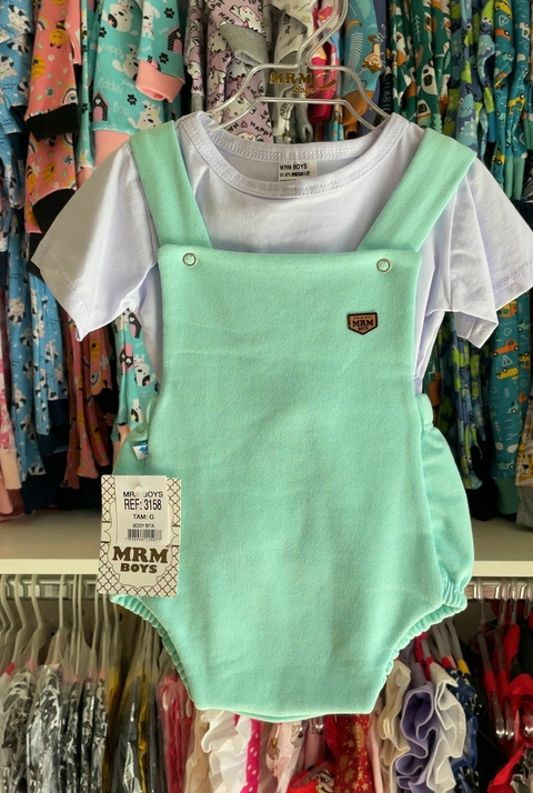 CONJUNTO JARDINEIRA BEBÊ VERDE - MRM BOYS 3158