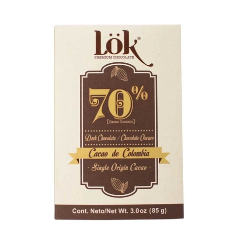 CHOCOLATE LOK 70% ORIGEN COLOMBIA 85 GR - comprar en línea