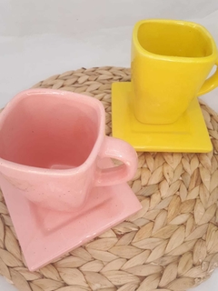 Taza con Plato Cerámica Artesanal en internet