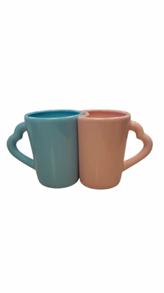 TAZA 2 EN 1 CELESTE Y ROSA