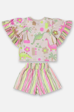 Conjunto Blusa e Short meia malha Dino - Levada da Breca