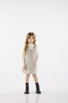 Conjunto salopete com camisa canelada