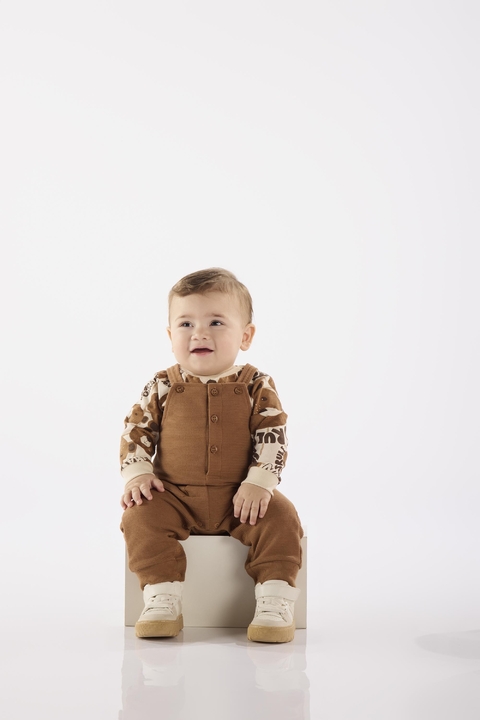 Conjunto Jardineira e Body Ursinho