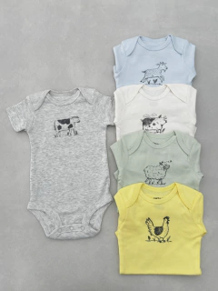 Kit Body Manga Curta Animais
