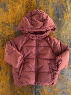 Jaqueta puffer corta vento terracota