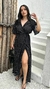 Vestido envelope poá preto
