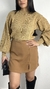 Tricot manga bufante bege
