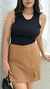 Short saia alfaiataria caramelo
