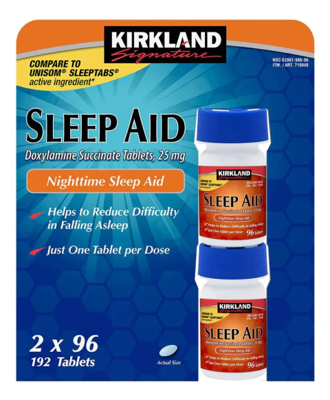 Kirkland Sleep Aid 25mg com 192 tablets