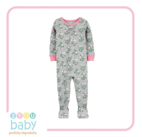 Macacão Cinza com flores