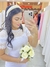 Vestido manguinha de tule princesa Jaccar