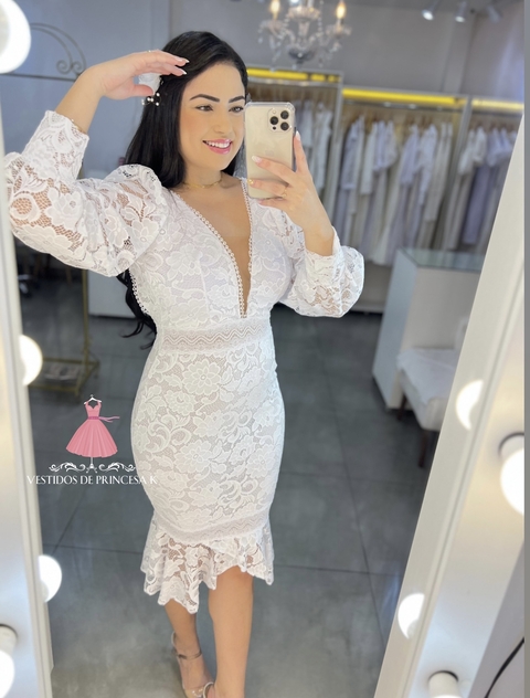 Vestido Costas Nuas Manga