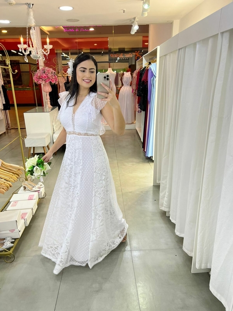 Vestido Romantico Longo Helena sem as costas aberta