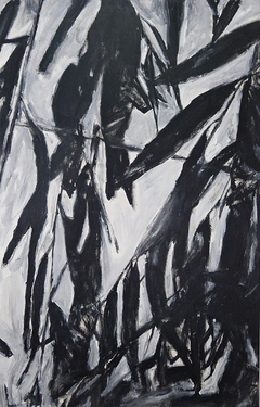 A la sombra del sauce #01, 2020. Acrílico, grafito y barniz sobre lienzo. 140x90 cm.