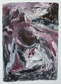 Paisaje monocromo en cuatros actos, Rojo II, 2020. Acrílico sobre papel. 99x74 cm.