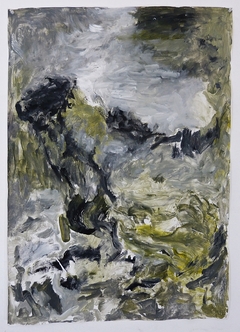 Paisaje monocromo en cuatro actos, Amarillo III, 2020. Acrílico sobre papel. 99x74 cm.