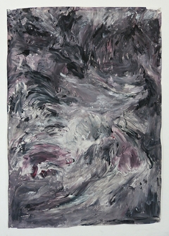Paisaje monocromo en cuatros actos, Rojo IV, 2020. Acrílico sobre papel. 99x74 cm.