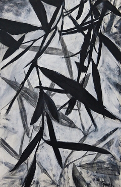 A la sombra del sauce #03, 2020. Acrílico, grafito y barniz sobre lienzo. 140x90 cm.