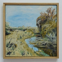 El mismo río #02, 2020. Óleo sobre tabla. 30x30 cm.
