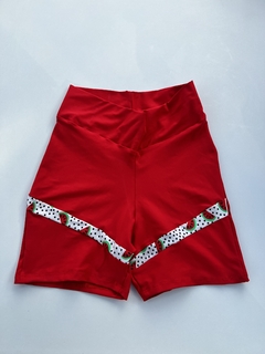Short Meia Coxa Bi - Vermelho com Melancia