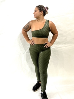 Conjunto Verde Elite - Calça Legging e Top ombro só - comprar online