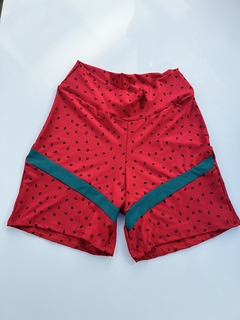 Short Meia Coxa Bi - Vermelho Semente com Verd - comprar online