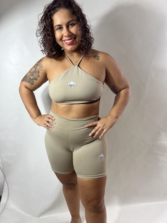 Conjunto Areia - short e Top Alça Fina / Frente Única - loja online