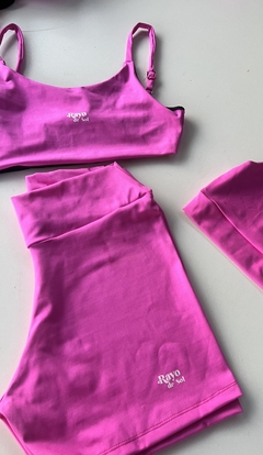Conjunto Shortinho e Top Tiras - Rosa Chiclete - loja online