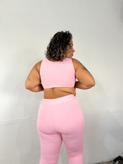 Conjunto Rosa Algodão Doce - Calça e Top Fechado Ilana - Rayo de Sol