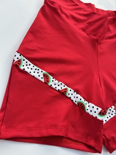 Short Meia Coxa Bi - Vermelho com Melancia - comprar online