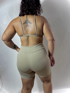 Imagem do Conjunto Areia - short e Top Alça Fina / Frente Única