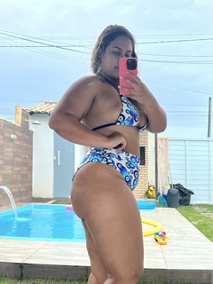 Conjunto Thalita Hotpants - Top Cortininha Olho grego - comprar online