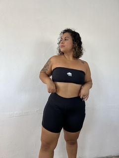 Imagem do Conjunto Marrom Couro - short com bolso e Top Faixa