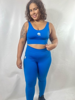 Conjunto Azul Caneta - Calça e Top Alça Grossa - loja online