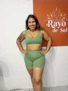 Conjunto Verde Margarita - Short e Top Alça Grossa - comprar online