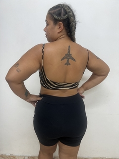 Conjunto zebrado - Short meia coxa Bi e top alça fina na internet