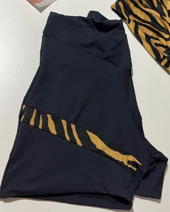 Short meia coxa Bi - preto com zebra