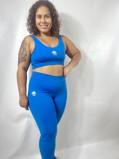 Conjunto Azul Caneta - Calça e Top Alça Grossa - comprar online