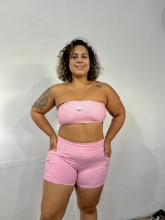 Conjunto Preto- short com bolso e Top Faixa