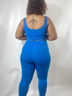 Conjunto Azul Caneta - Calça e Top Alça Grossa na internet