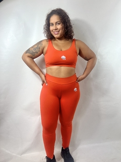 Conjunto Laranja - Calça e Top Alça Grossa - loja online