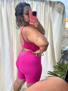 Conjunto Rosa Barbie - short meia coxa e Top Fe - comprar online